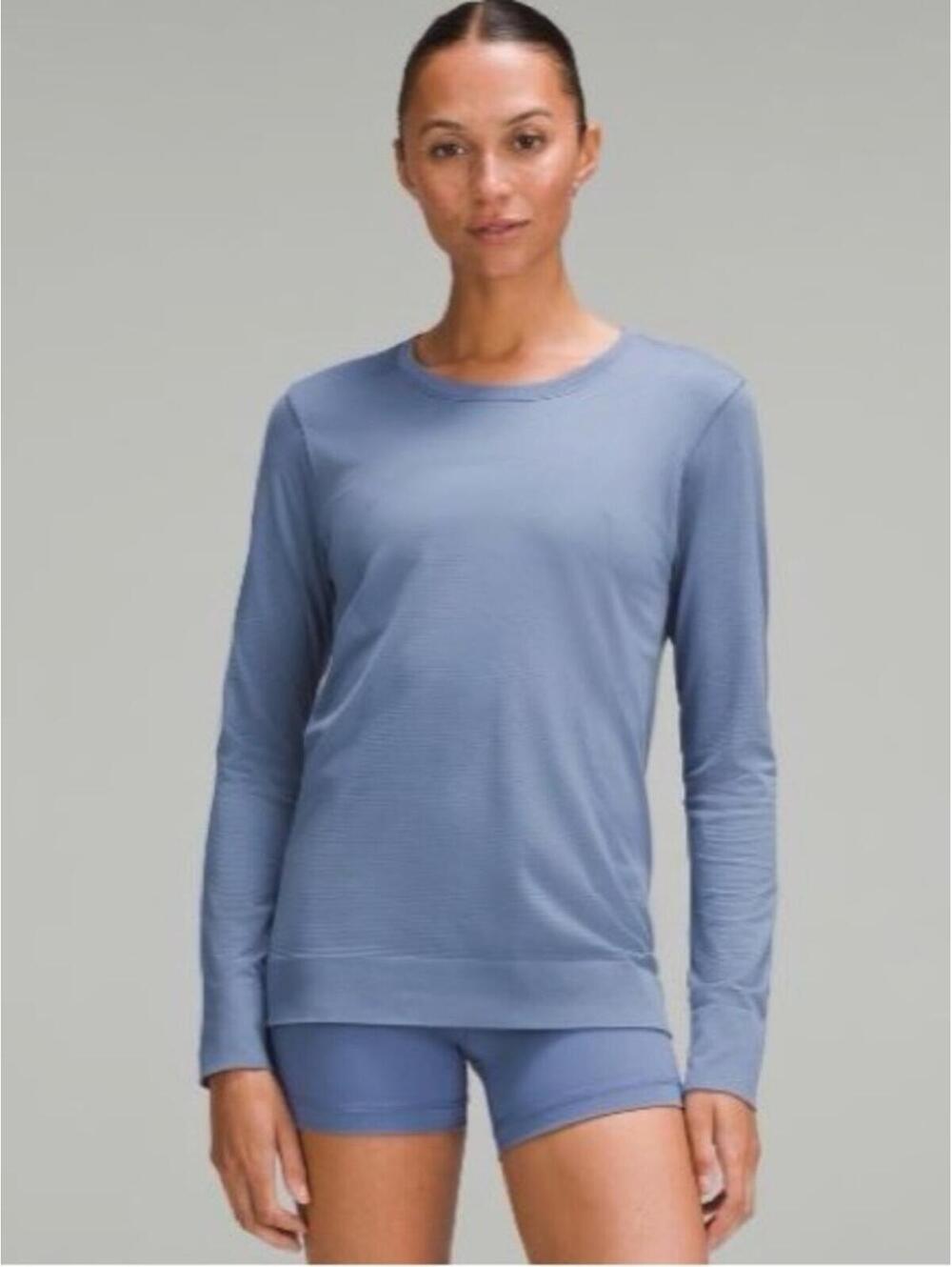 Lululemon swiftly relaxed long sleeve - oasis blue - size 12